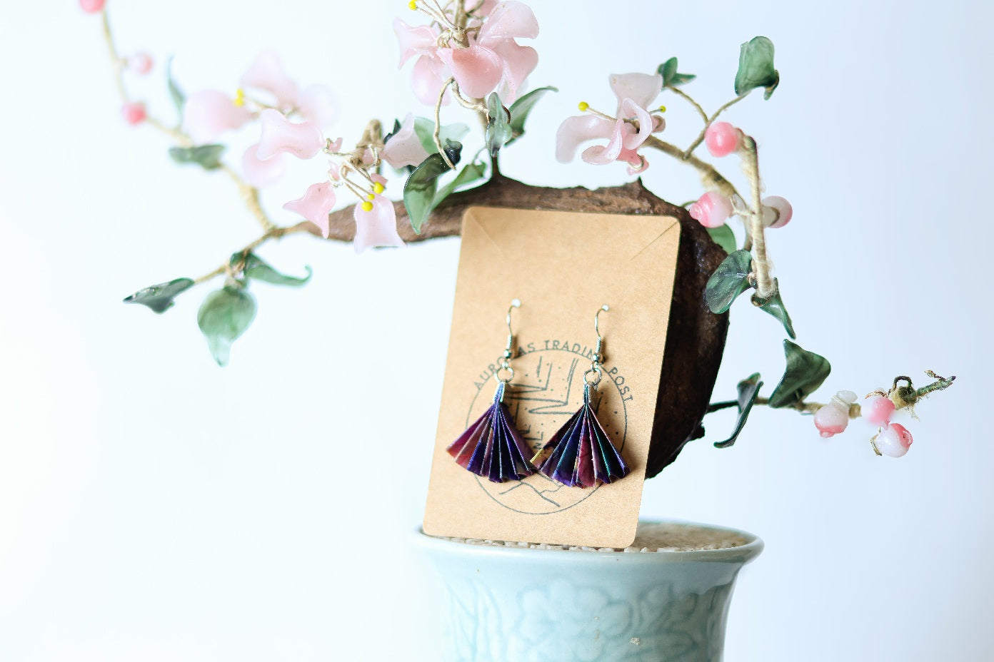 Origami Fan Earrings - Auroras Trading Post