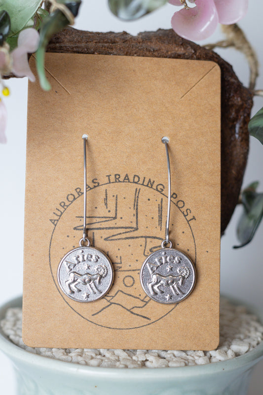 Aries Coin Earrings - Auroras Trading Post