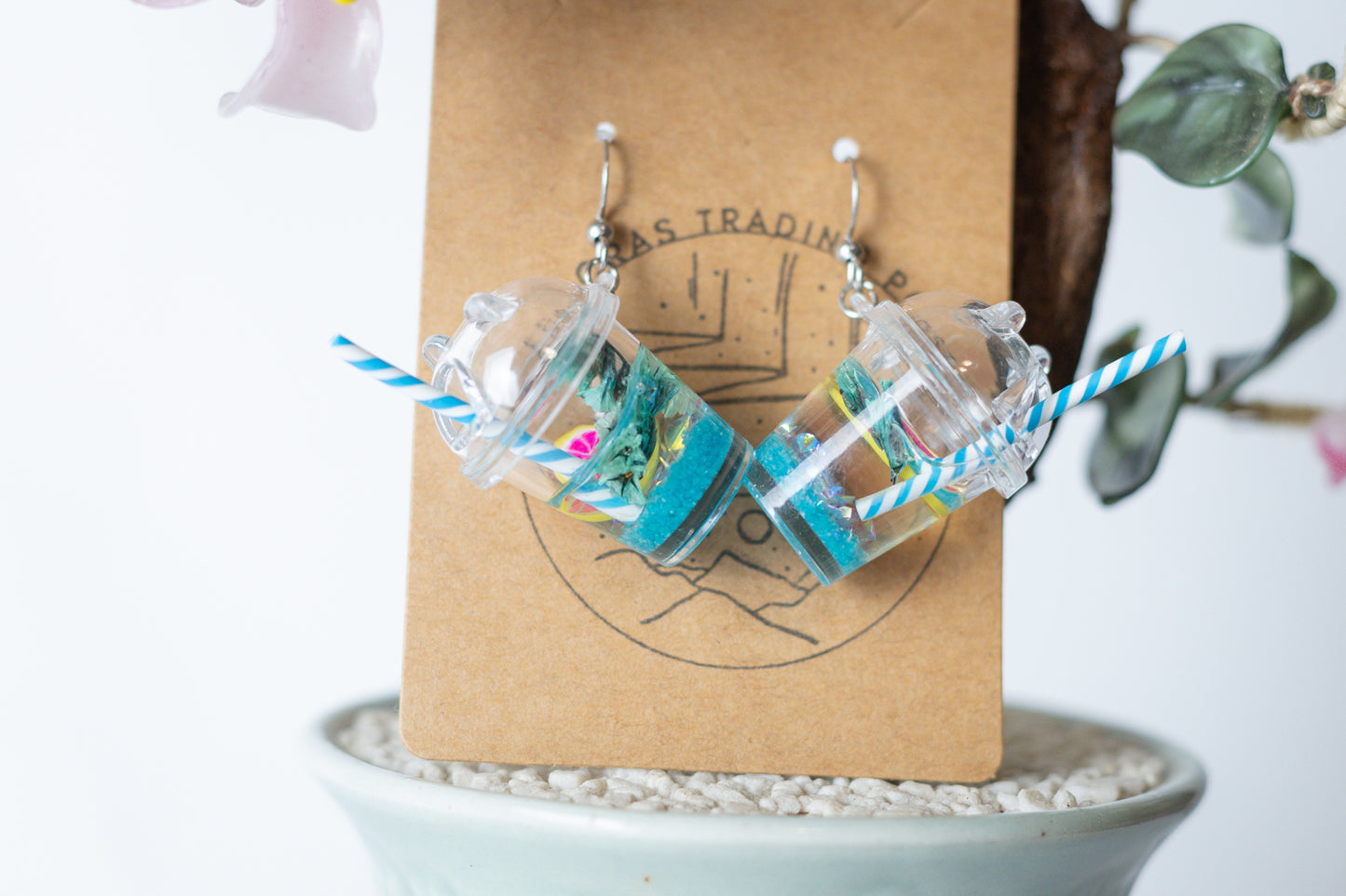 Blue Lemonade Drink Earrings - Auroras Trading Post
