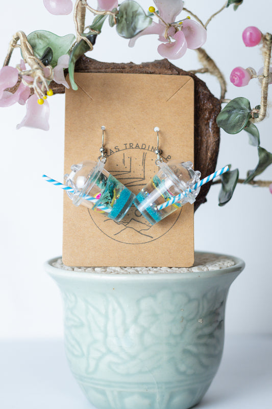 Blue Lemonade Drink Earrings - Auroras Trading Post