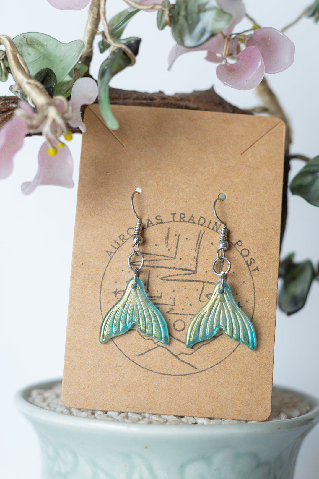 Blue Mermaid Tail Earrings - Auroras Trading Post
