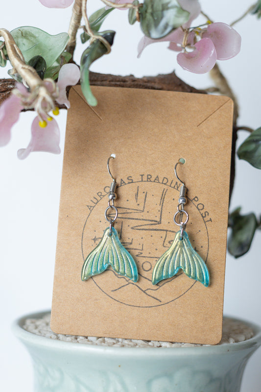 Blue Mermaid Tail Earrings - Auroras Trading Post
