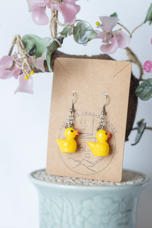 Duck and Flower Earrings - Auroras Trading Post