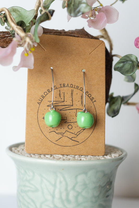 Green Apple Earrings - Auroras Trading Post