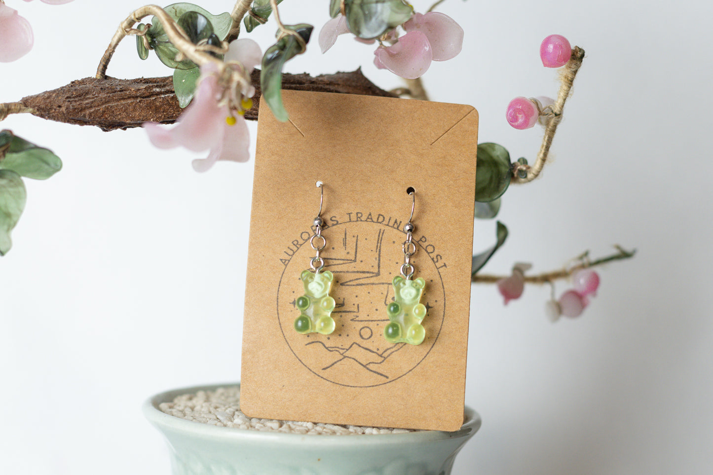 Green Gummy Bear Earrings - Auroras Trading Post