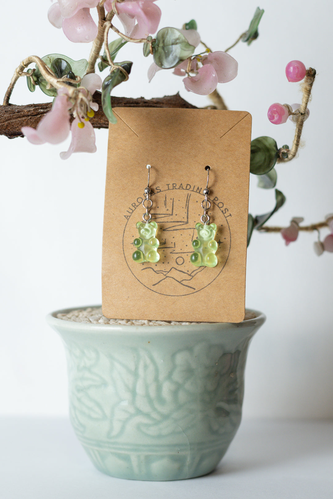 Green Gummy Bear Earrings - Auroras Trading Post