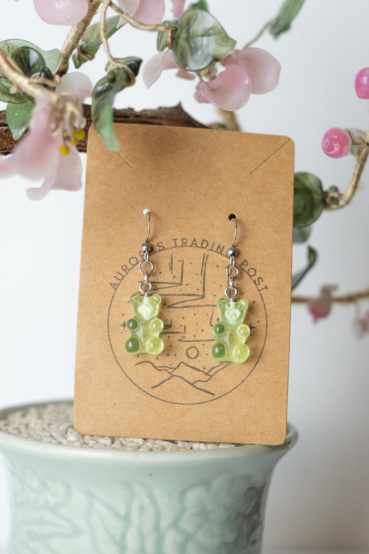 Green Gummy Bear Earrings - Auroras Trading Post