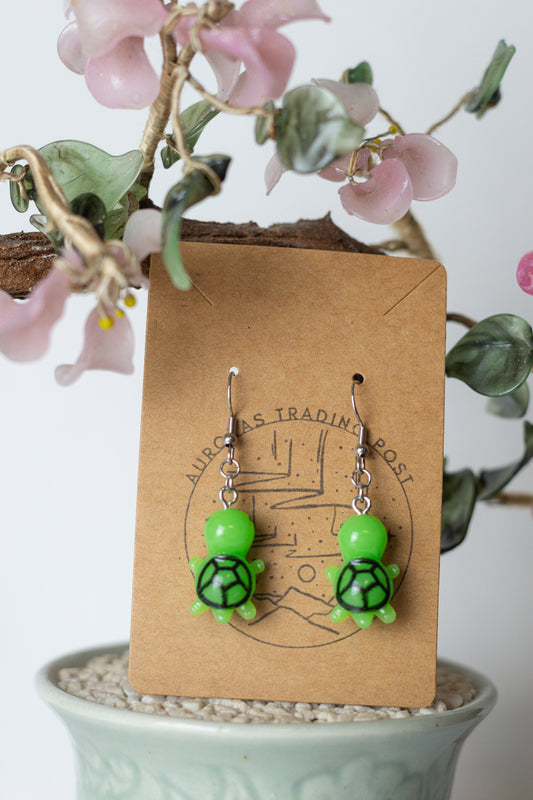 Green Turtle Earrings - Auroras Trading Post
