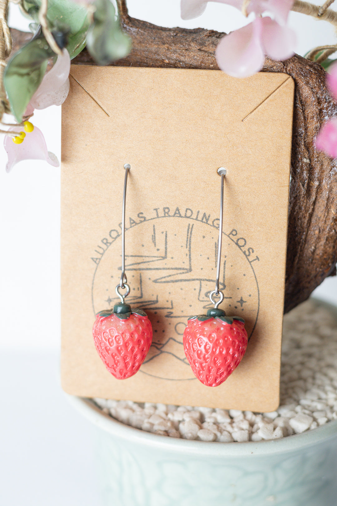 Strawberry Dangle Earrings - Auroras Trading Post
