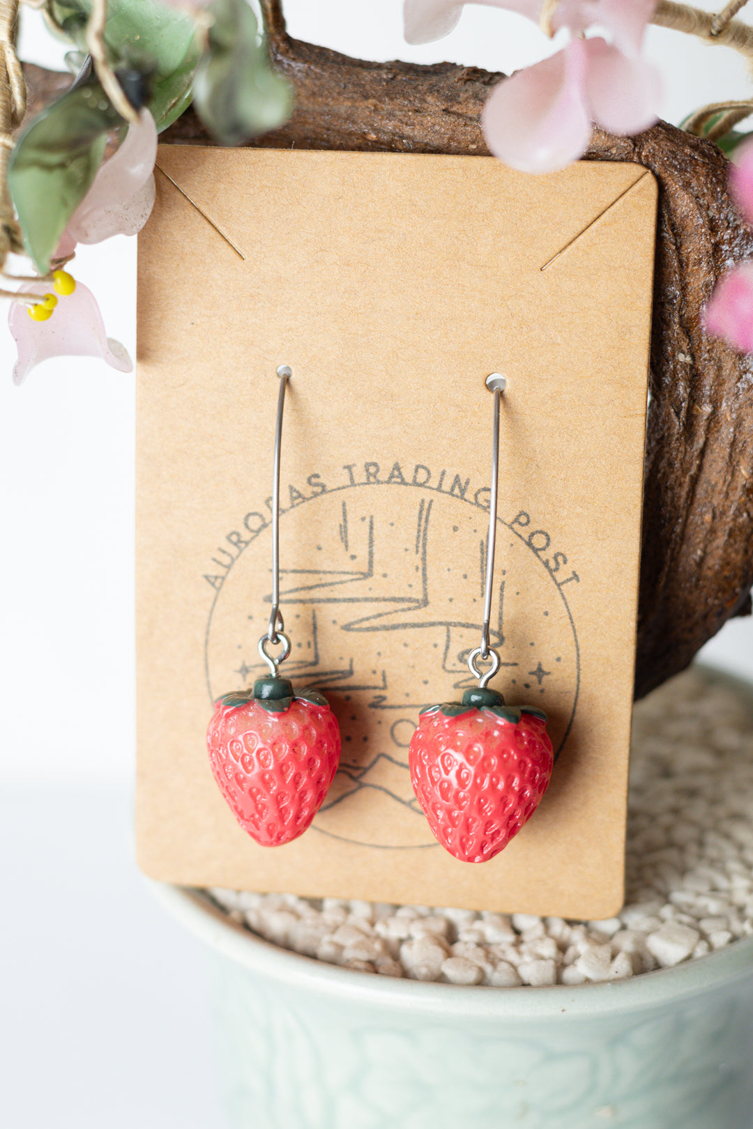Strawberry Dangle Earrings - Auroras Trading Post