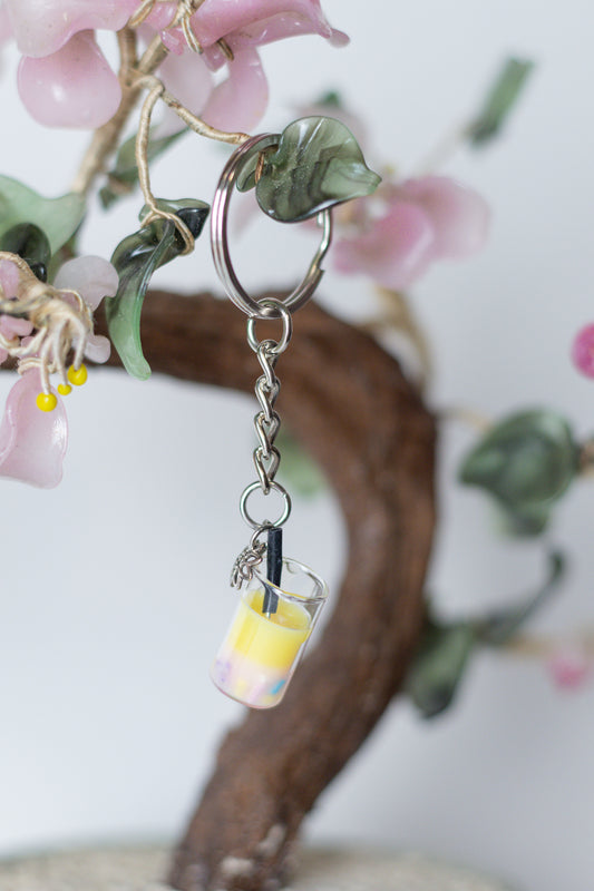 Yellow Bubble Tea Keychain - Auroras Trading Post